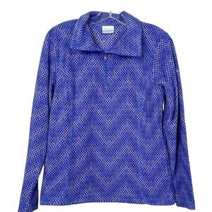 Columbia Women's Geometric Long Sleeve Glacial Pullover Sweater Purple Sz Medium